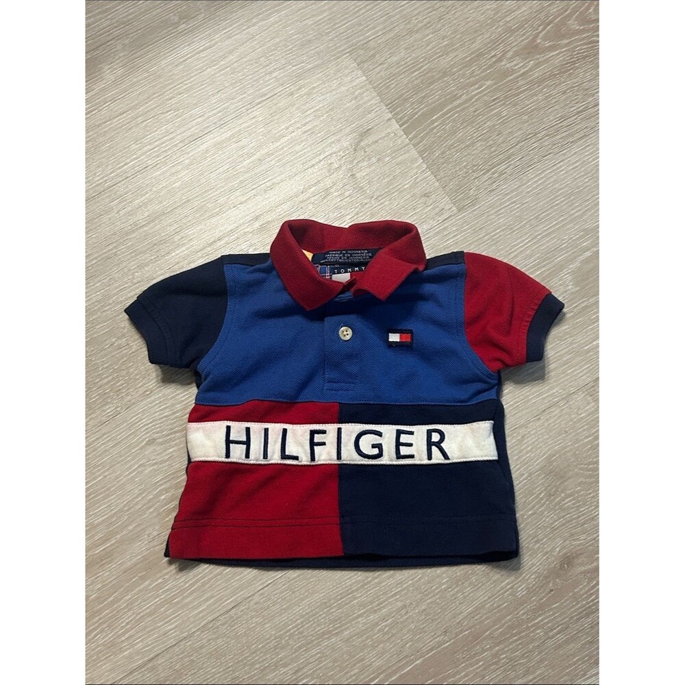 Tommy Hilfiger Baby Boys' Colorblock Logo Polo Shirt Sz 3/6 Months
